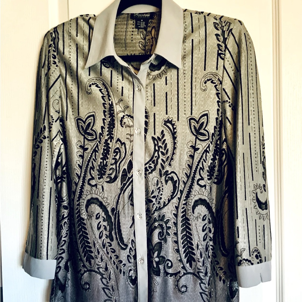 Gorgeous Top with Crystal Buttons